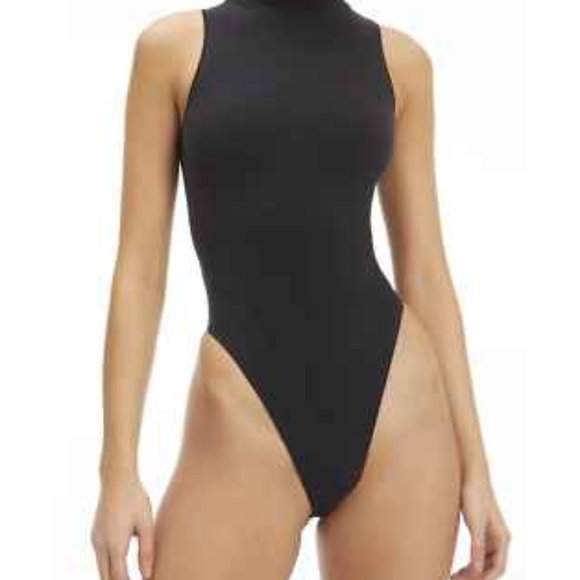 Good American Tops - Good American Mock Neck Seamless Bodysuit